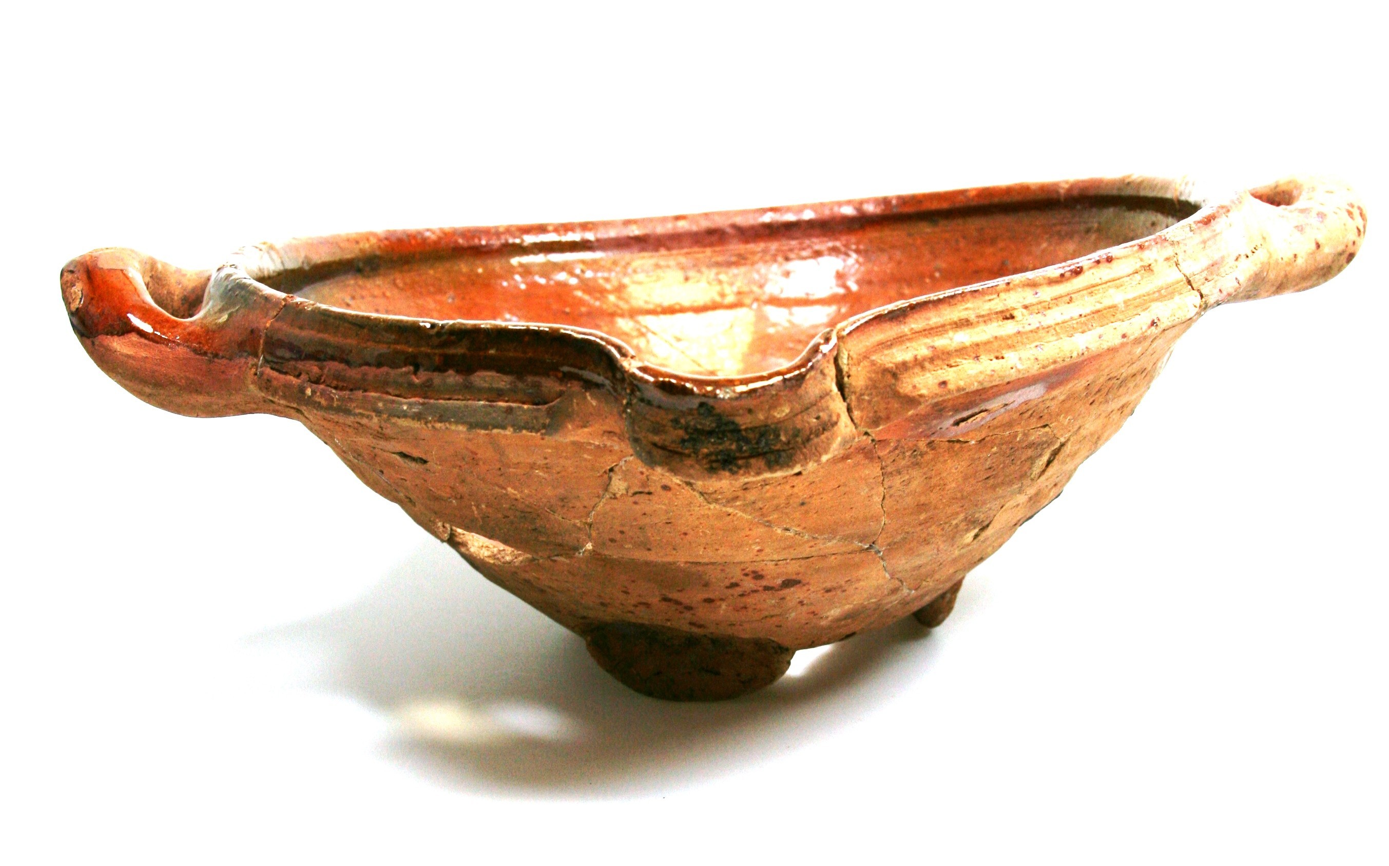 Foto van Roodbakkend geglazuurd:kom/(voet)schaal