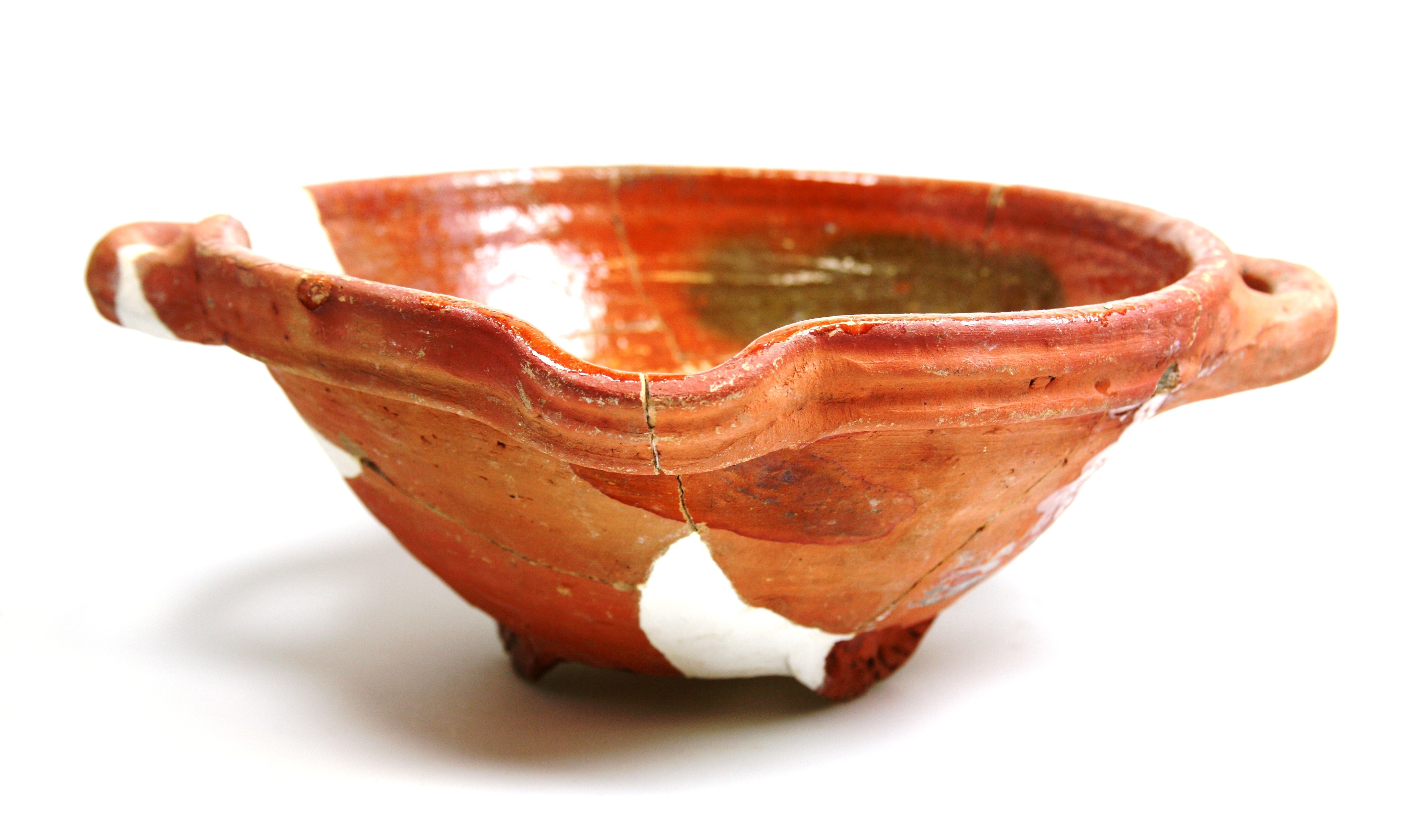 Foto van Roodbakkend geglazuurd:kom/(voet)schaal