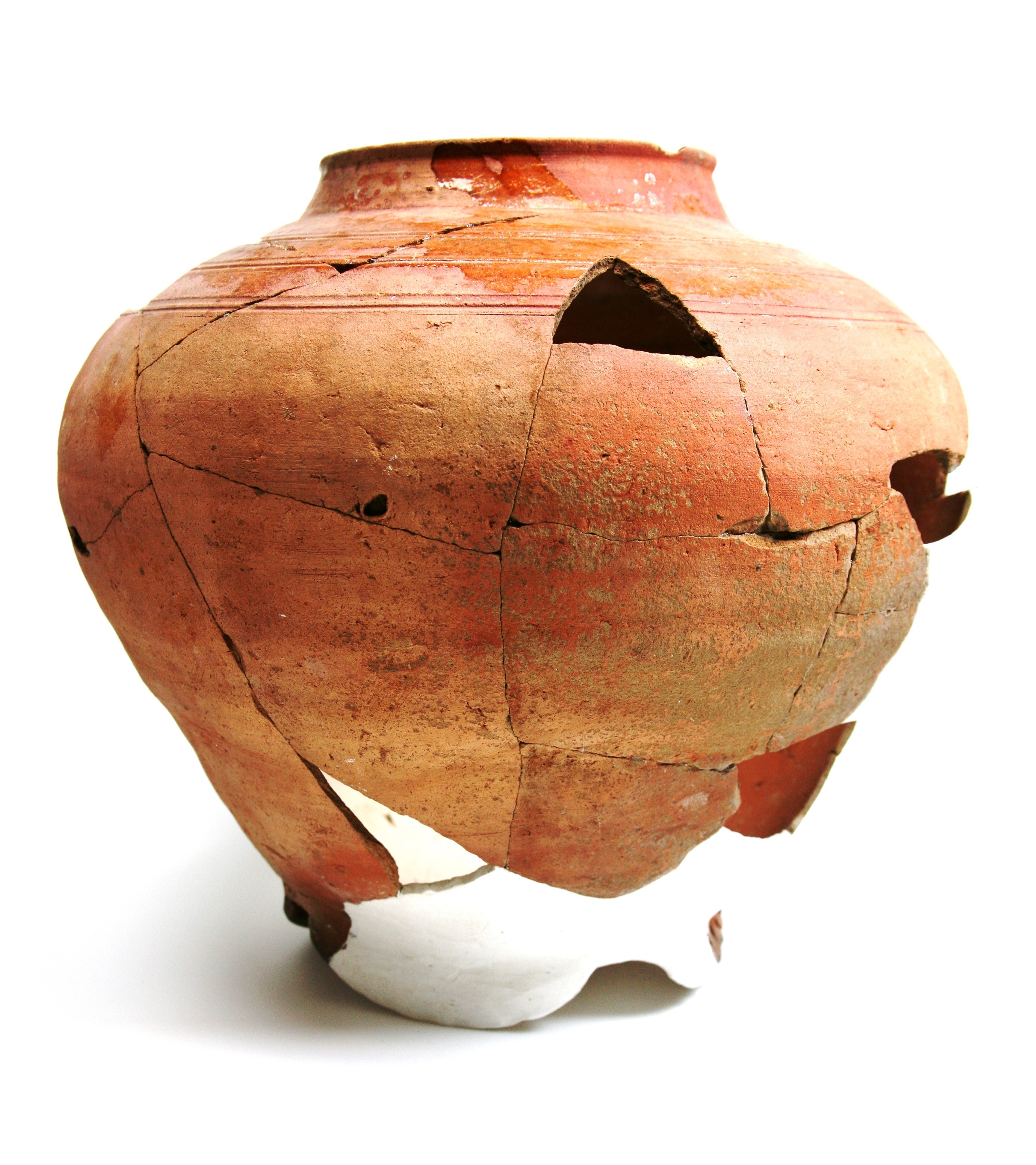 Foto van Roodbakkend (geglazuurd):pot, bolvormig