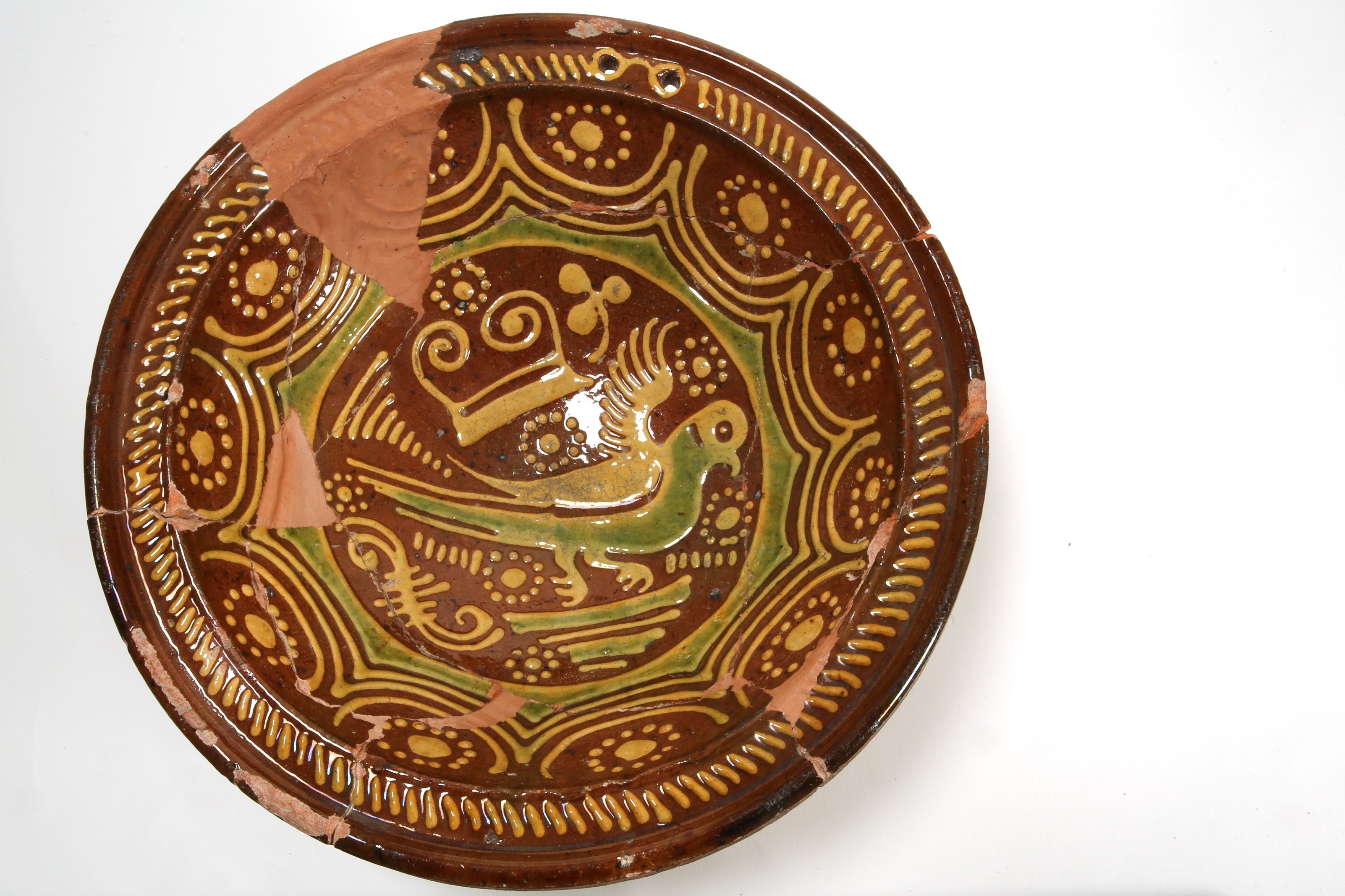 Foto van Roodbakkend geglazuurd:kom/(voet)schaal