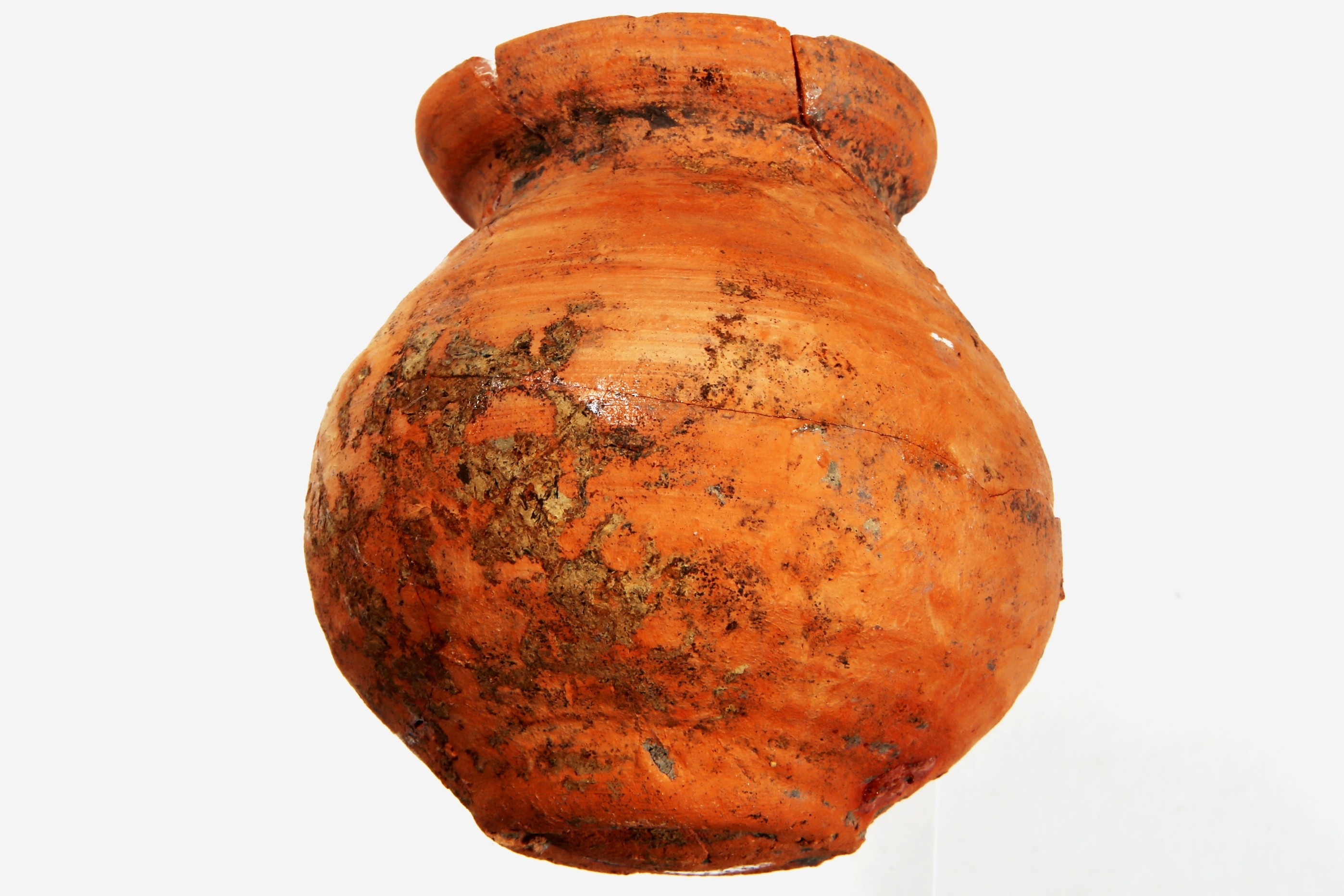 Foto van Roodbakkend (geglazuurd):pot, bolvormig