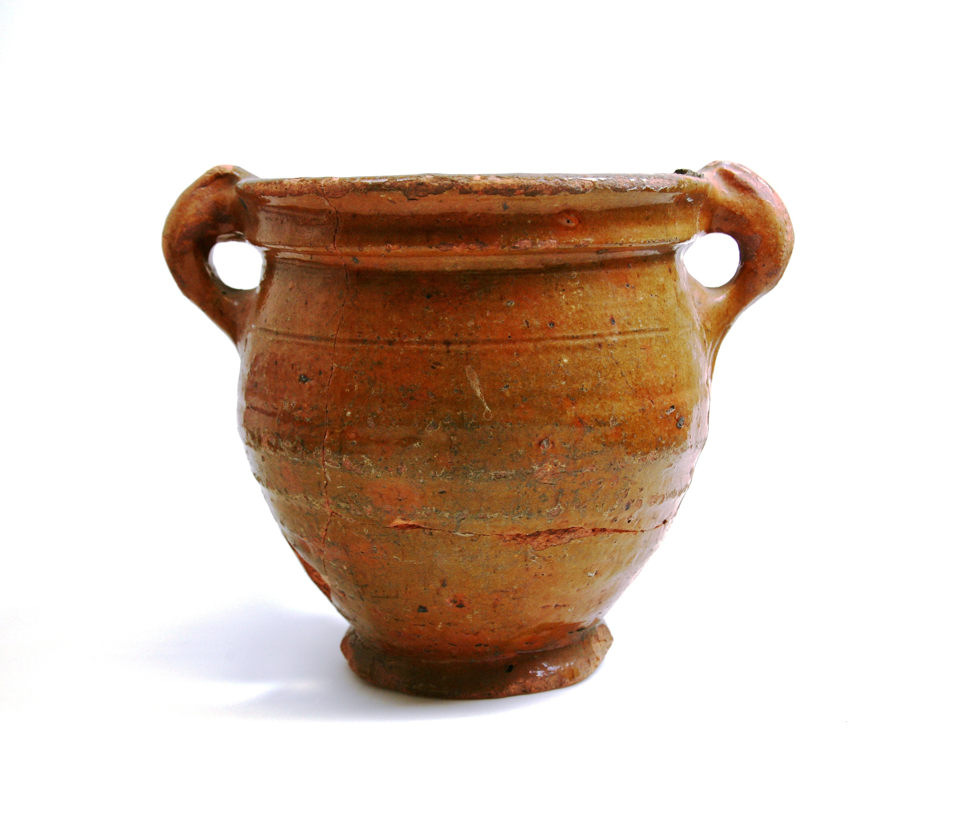 Foto van Roodbakkend (geglazuurd):pot, bolvormig