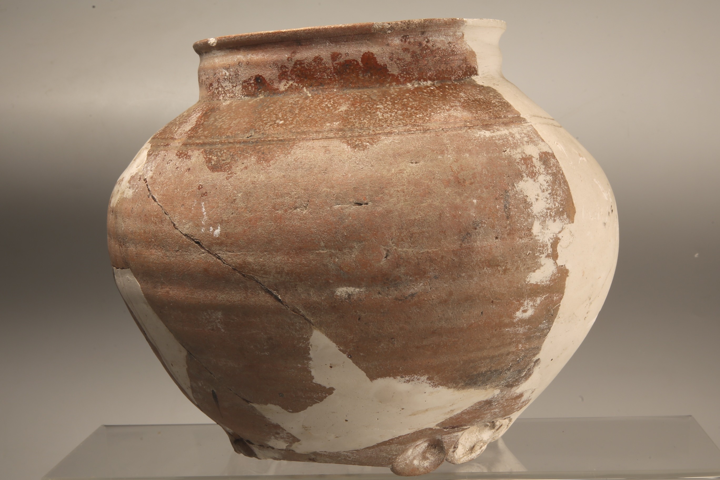 Foto van Roodbakkend (geglazuurd):pot, bolvormig